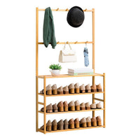 GOMINIMO Bamboo Clothes Rack and Shoe Rack Shelves 80cm GO-CR-102-YJ