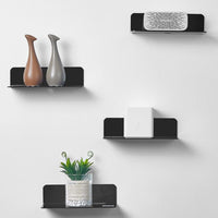 GOMINIMO Acrylic Floating Wall Shelf Set of 4 with Cable Clips (Black) GO-FWS-100-SYD