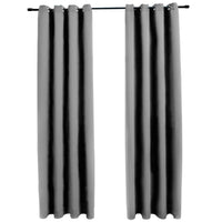 GOMINIMO Blackout Window Curtains for Thermal Insulated Room (Set of 2, W132cm x D213cm, Light Grey) GO-CNB-104-MM