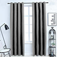 GOMINIMO Blackout Window Curtains for Thermal Insulated Room (Set of 2, W132cm x D213cm, Light Grey) GO-CNB-104-MM