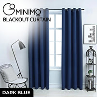 GOMINIMO Blackout Window Curtains for Thermal Insulated Room (Set of 2, W132cm x D243cm, Dark Blue) GO-CNB-112-MM