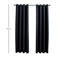 GOMINIMO Blackout Window Curtains for Thermal Insulated Room (Set of 2, W132cm x D160cm, Black) GO-CNB-103-MM