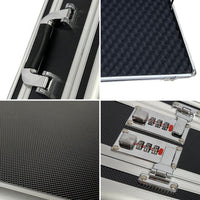 GOMINIMO Hard Aluminium Double Sided Gun Case (Silver and Black) GO-GC-100-LS