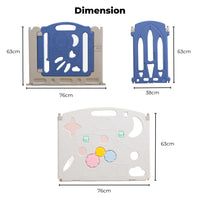 GOMINIMO Foldable Baby Playpen with 22 Panels (White Blue) GO-BP-103-TF