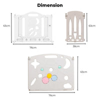 GOMINIMO Foldable Baby Playpen with 16 Panels (White Grey) GO-BP-101-TF