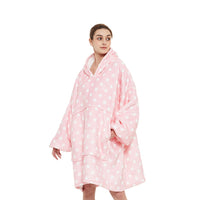 GOMINIMO Hoodie Blanket Light Pink Polka Dot HM-HB-101-AYS