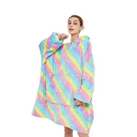 GOMINIMO Hoodie Blanket Rainbow Design HM-HB-103-AYS