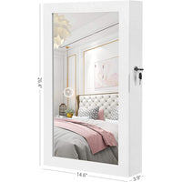 SONGMICS Lockable Jewelry Cabinet Armoire with Mirror White JJC51WT