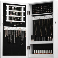 SONGMICS Lockable Jewelry Cabinet Armoire with Mirror White JJC51WT