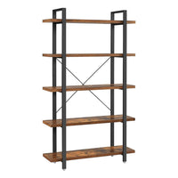 VASAGLE Bookshelf 5-Tier Industrial Stable Bookcase Rustic Brown and Black LLS55BX