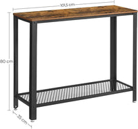 VASAGLE Console Table Rustic Brown and Black LNT80X