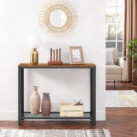 VASAGLE Console Table Rustic Brown and Black LNT80X