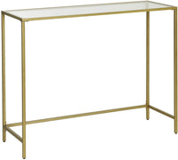 VASAGLE Console Table with Tempered Glass Golden LGT26G