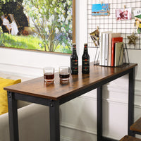 VASAGLE Bar Table 120cm Rustic Brown and Black LBT12X