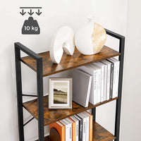 VASAGLE 6-Tier Bookcase Storage Shelf Steel Frame for Living Room Study Office Hallway Industrial Design Vintage Brown Black LLS062B01
