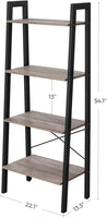 VASAGLE Ladder Shelf 4-Tier Greige and Black LLS44MB