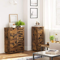 VASAGLE Bathroom Floor Cabinet 3 Drawers Rustic Brown BBK150X01