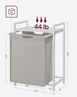 VASAGLE Laundry Hamper with Shelf and Pull-Out Bag 65L White BLH101W01