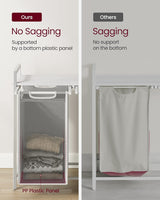 VASAGLE Laundry Hamper with Shelf and Pull-Out Bags 2 x 46L White BLH201W01