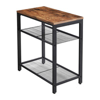 VASAGLE INDESTIC Side Table 3-Tier End Table with Mesh Shelves Industrial Design Rustic Brown