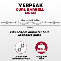 Verpeak Standard Barbell 120CM Curl Bar VP-BB-110-AC