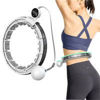 VERPEAK Smart Weighted Hula Hoop with LED Counter Display and 16 Detachable Knots (White and Black) VP-WHH-102-GD