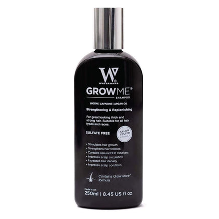 Watermans Grow Me Hair Growth Shampoo 250ml DHT Blocking Biotin Argan Anti Loss


