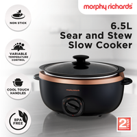 Morphy Richards 6.5l Sear & Stew Slow Cooker - Rose Gold