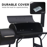 2-in-1 Outdoor Barbecue Grill & Offset Smoker