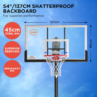 Portable Basketball Hoop System 2.3 to 3.05m for Kids & Adults