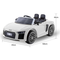 R8 Spyder Audi Licensed Kids Electric Ride On Car Remote Control - White