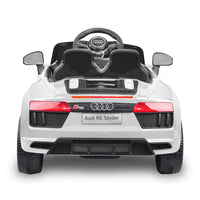 R8 Spyder Audi Licensed Kids Electric Ride On Car Remote Control - White