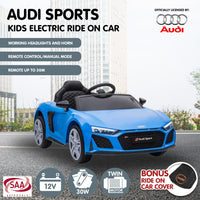 Audi Sport Licensed Kids Electric Ride On Car Remote Control - Blue