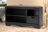 Sarantino Shoe Rack Cabinet Organiser Black Cushion - 80 X 30 X 45 - Black