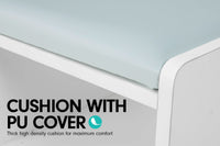 Sarantino Shoe Rack Cabinet Organiser Grey Cushion Stool Bench - 80 X 30 X 45 - White