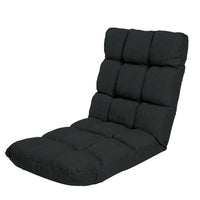 Sarantino Adjustable Floor Gaming Lounge Faux Linen Chair Sofa 100 X 50 X 12cm Black