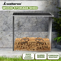 Wallaroo Wood Storage Shed Galvanized Steel - Black
