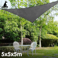 Outdoor Sun Shade Sail Canopy Grey Triangle 5 x 5 x 5M