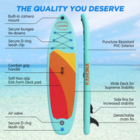 Hana Inflatable Stand Up Paddle Board 10ft6in iSUP Accessories