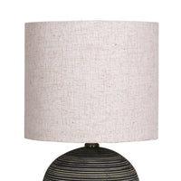 Sarantino Ceramic Table Lamp With Striped Pattern In Antique Black