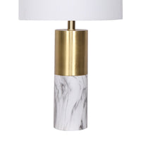 Sarantino Metal And Marble Table Lamp - White