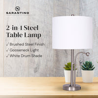 Sarantino 2-in-1 Table Lamp with LED Reading Light