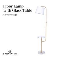 Sarantino Glass End Brass Finish Table Top Floor Lamp