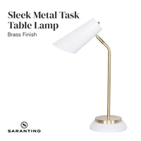 Sarantino Electric Reading Light Table Lamp Brass Finish - White