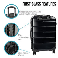 Olympus Artemis 24in Hard Shell Suitcase ABS+PC  Jet Black