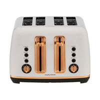 Morphy Richards Ascend Rose Gold 4-slice Toaster In Matte White