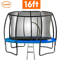 16ft Trampoline Free Ladder Spring Mat Net Safety Pad Cover Round Enclosure - Blue
