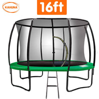 16ft Trampoline Free Ladder Spring Mat Net Safety Pad Cover Round Enclosure - Green