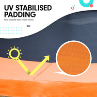 16ft Trampoline Free Ladder Spring Mat Net Safety Pad Cover Round Enclosure - Orange