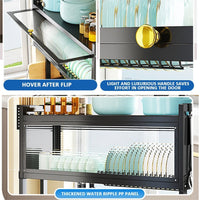 85cm Double Tier Enclosed Dish Drying Rack Holder Drain caddy Kitchen Drainer Storage Over Sink Organiser Storage